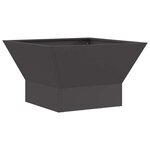 vidaXL Brasero Noir 60 x 60 x 35 cm Acier patiné