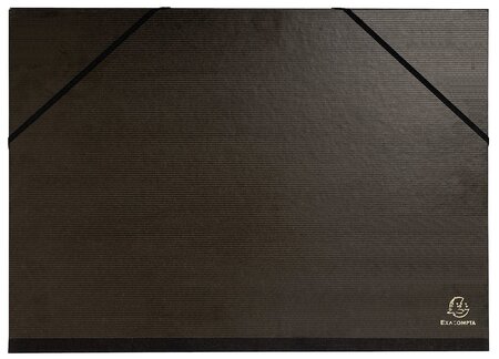 Carton à dessin avec elastiques vergé kraft noir 52x72cm noir EXACOMPTA