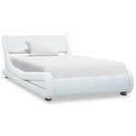 vidaXL Cadre de lit Blanc Similicuir 100x200 cm