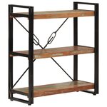vidaXL Bibliothèque 3 niveaux 77x30x80 cm bois récupération massif/fer