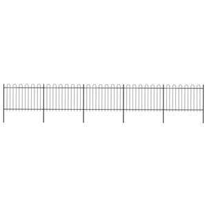 vidaXL Clôture de jardin avec dessus en cerceau Acier 8 5 x 1 2 m Noir