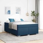 vidaXL Cadre de lit Bleu 140 x 200 cm tissu