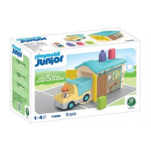 PLAYMOBIL 71686 - Junior Ouvrier avec camion et garage
