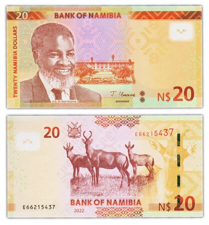 Billet de collection 20 namibia dollars 2022 namibie - neuf - p17