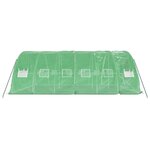 vidaXL Serre avec cadre en acier vert 30 m² 6x5x2 3 m