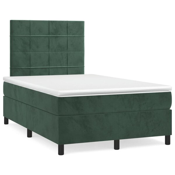 vidaXL Sommier à lattes de lit et matelas Vert foncé 120x200cm Velours