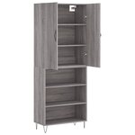 vidaXL Buffet haut Sonoma gris 69 5x34x180 cm Bois d'ingénierie