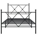 vidaXL Cadre de lit métal sans matelas avec pied de lit noir 90x200 cm