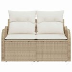 vidaXL Canapé de jardin avec coussin Beige 121 x 62 x 69cm polyrotin