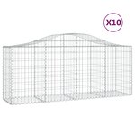 vidaXL Paniers à gabions arqués 10 Pièces 200x50x80/100 cm Fer galvanisé