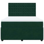vidaXL Sommier à lattes de lit et matelas Vert foncé 140x190cm Velours