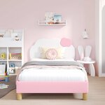 vidaXL Cadre de lit pour enfants avec tête de lit Rose 90 x 200 cm PU