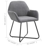 Vidaxl chaises à manger lot de 6 gris foncé tissu