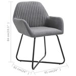 vidaXL Chaises à manger lot de 6 gris foncé tissu