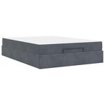 vidaXL Cadre de lit avec matelas avec matelas 2 Pièces Gris Foncé Velours
