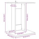 vidaXL Table d'appoint Chêne fumé 45 x 40 x 62 5 cm Bois d'ingénierie
