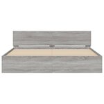 vidaXL Cadre de lit avec tête de lit et LED sonoma gris 180x200 cm