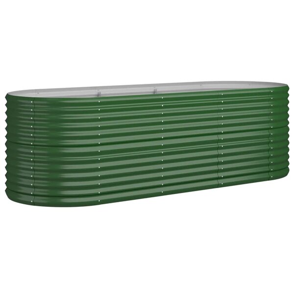 vidaXL Lit surélevé de jardin Acier galvanisé 224x80x68 cm Vert