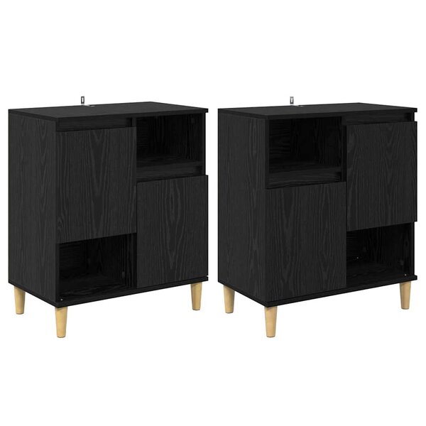 vidaXL Buffets 2 Pièces Chêne noir 60 x 35 x 70 cm Bois d'ingénierie