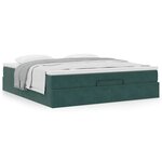 VidaXL Cadre de lit ottoman avec matelas vert foncé 160x200 cm velours