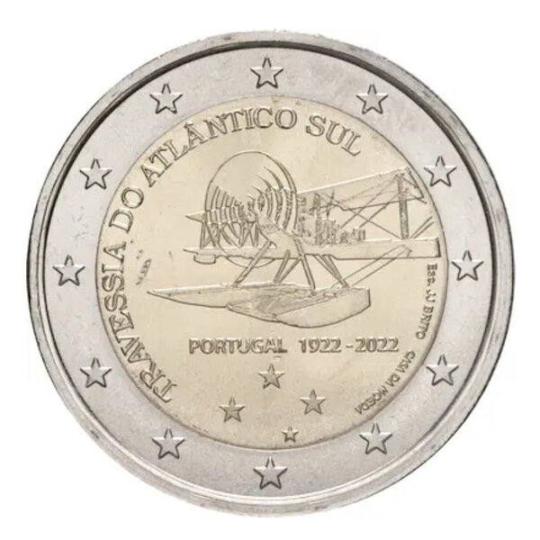 2 euros commémorative Portugal 2022 - Traversée Atlantique Sud.
