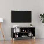 vidaXL Meuble TV avec pieds en bois massif Gris 103 5x30x50 cm