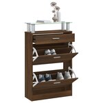 vidaXL Armoire à chaussures Chêne marron 63x24x104cm Bois d'ingénierie