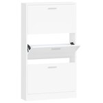vidaXL Armoire à chaussures Blanc 59x17x108 cm Bois d'ingénierie