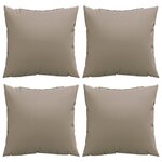 vidaXL Coussins de canapé lot de 4 taupe 40x40 cm tissu