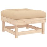vidaXL Salon de jardin 6 Pièces avec coussins bois massif