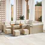 vidaXL Ensemble de canapé de jardin 13 Pièces Beige polyrotin