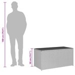 vidaXL Boîte de rangement de jardin résine tressée 100x50x50 cm gris