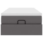VidaXL Cadre de lit ottoman avec matelas gris 100x200 cm similicuir