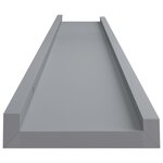 vidaXL Étagères à rebord pour cadre photo 2 Pièces Gris 80x9x3 cm MDF