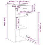 vidaXL Buffet Chêne artisanal 42 5 x 40 x 93 cm Bois d'ingénierie