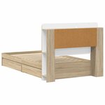 vidaXL Cadre de lit avec rangement Chêne Sonoma 90 x 190 cm