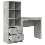 vidaXL Bureau avec rangement 2 Pièces Gris béton 80 x 40 x 76 cm