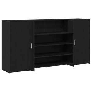vidaXL Bureau de réception Chêne noir 200x50x103 5 cm Bois d'ingénierie