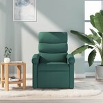 vidaXL Fauteuil de massage inclinable Vert foncé Tissu