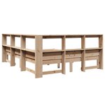 vidaXL Lit bibliothèque sans matelas 160x200 cm bois massif de pin
