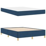 vidaXL Lit à ressorts avec matelas Bleu et Blanc 160 x 200 cm tissu