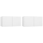 vidaXL Meubles TV suspendus 2 Pièces Blanc 60x30x30 cm