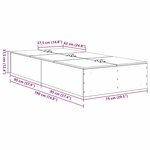 vidaXL Cadre de lit gris Sonoma 75x190 cm