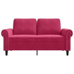 vidaXL Canapé à 2 places Rouge bordeaux 120 cm Velours