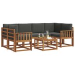 vidaXL Ensemble de canapés d'extérieur 7 Pièces Naturel et Anthracite
