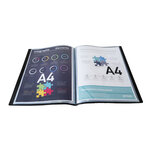 Protège-documents En Polypropylène 5/10e Opak Pochettes Cristal 40 Vues - A4 - Noir - X 20 - Exacompta