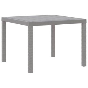 vidaXL Table de Jardin Gris clair 100 x 100 x 73 cm polyrotin