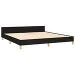 vidaXL Cadre de lit avec tête de lit Noir 160x200 cm Tissu