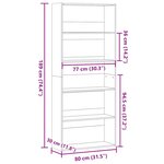 vidaXL Bibliothèque chêne sonoma 80x30x189 cm bois d'ingénierie