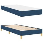 vidaXL Lit à ressorts Bleu  marron 80 x 200 cm Tissu  Bois Engineered